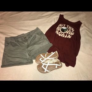 American Eagle Green Midi Short